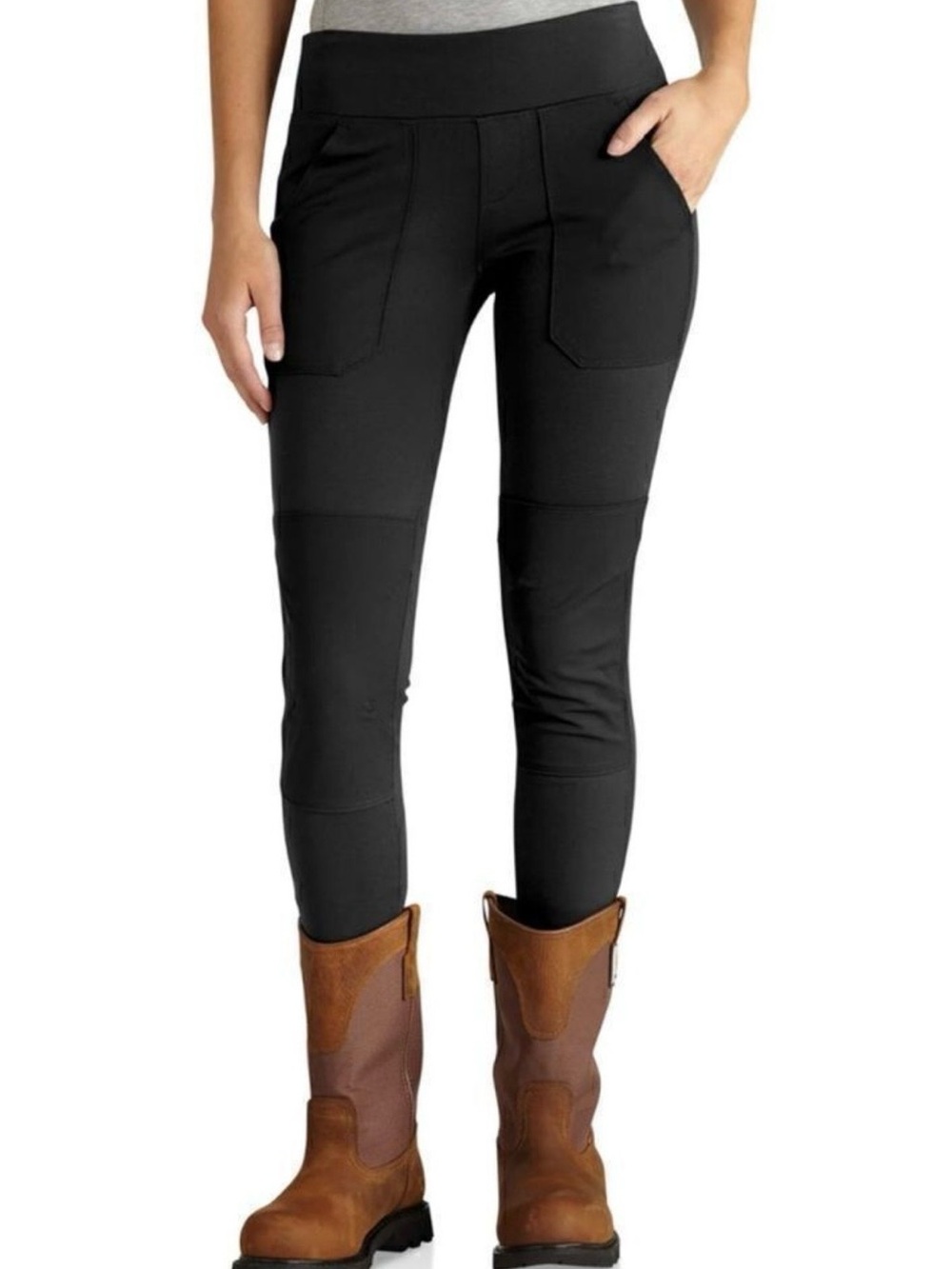 Carhartt Women's Black Force Fitted Mid-Weight Stretch Cargo Leggings